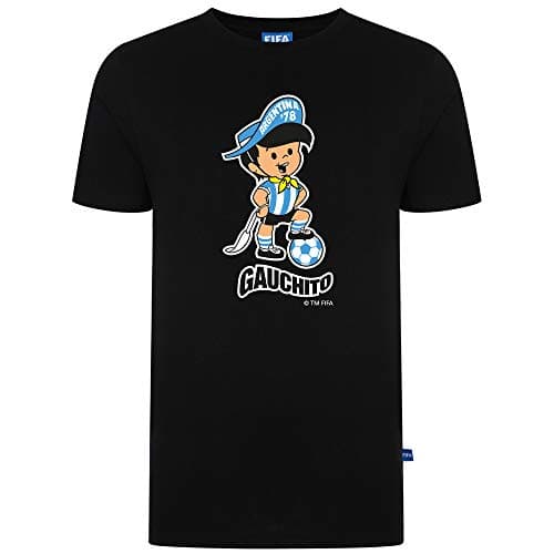 Image of Score Draw FIFA 1978 Mascot T-Shirt Black Medium Polyester