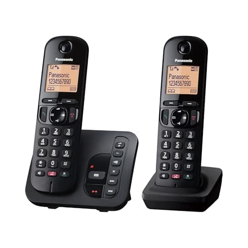 Image of Panasonic KX-TGC262EB Digital Cordless Phone for Elderly with Nuisance Call Block, Answering Machine, Easy-to-read Display, Hands-Free Speakerphone, Alarm Clock, Twin Handset Pack