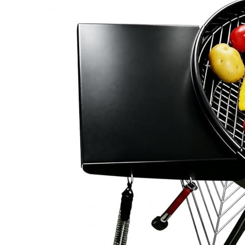 Image of Grill Table Shelf for Weber Kettle Grills 57cm, Side Table Shelf for Weber Master Touch 57cm, Premium, Original Charcoal Grills 22", Kettle Grill Accessories, Outdoor BBQ, Black Powder Coated Steel