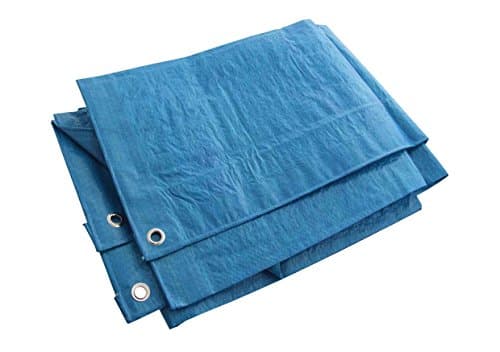 Image of BRAND BML 1 x Blue 1.2m x 1.8m Heavy Duty Waterproof Tarpaulin Ground Sheet Cover multipupose cover for roofs garden furniture log stores caravan camping tent groundsheet uv resistant roofing builder diy