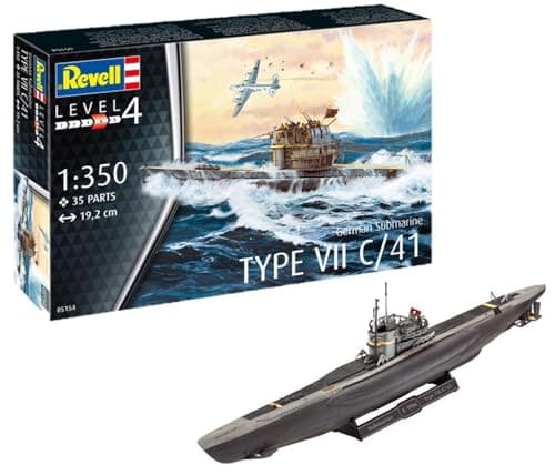 Image of Revell 05154 German Submarine Type VII C/41 1:350 Scale Unbuilt/Unpainted Plastic Model Kit