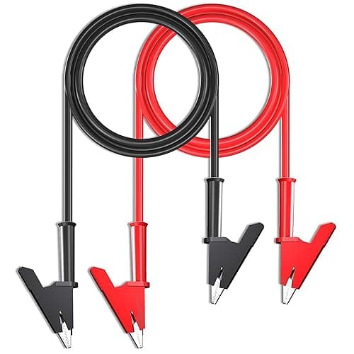 Image of Gebildet Alligator Clips Electrical Test Leads Set, 15A Jumper Wires Heavy Duty with Protective Copper Clips, Premium PVC Silicone Cables for Electrical Testing, Experiment, 2 Colors 100cm Length