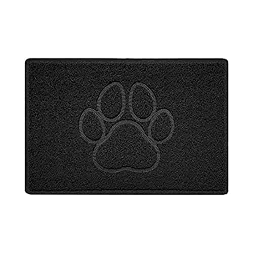 Image of Nicoman Paw Embossed Shape Outdoor Only Dirt-Trapper Door Mat Washable Barrier Heavy Duty Doormat - (Drainage Open-Back, Small, Black, 60 x 40cm)