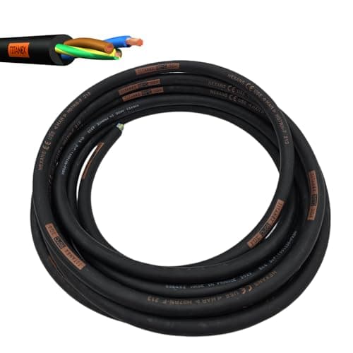 Image of Coil to Length 3-Core Titanex H07RN-F Tough Robust, Heavy Duty Mains Power Cable 90c Ultra Flexible (5 Metres, 2.5 mm²)