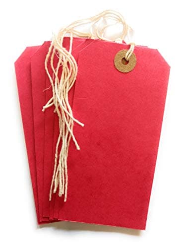Image of ARTH Manila Strung Tags Luggage Labels RED Size 120X60MM Pack of 250