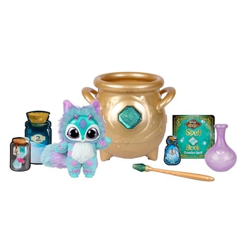 Image of Magic Mixies - Magic Golden Cauldron with 8" Non-Electronic Plush Toy Follow the Spell Book, Add the Magic Ingredients.Who will you magically create?