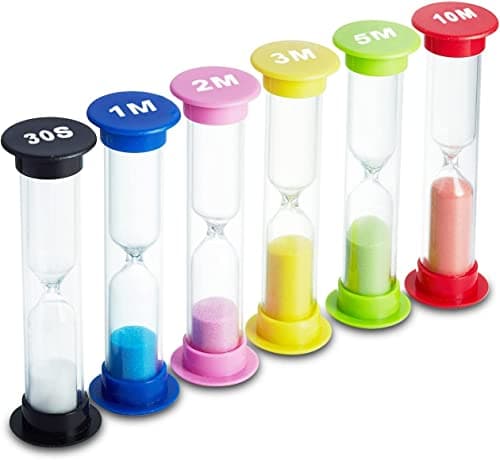 Image of Temple Lodge Sand Timer for Kids-Colorful and Attractive-Easy to Operate- Pack of 6 Hourglasses- Visual Tool for Kids- Learning Tool