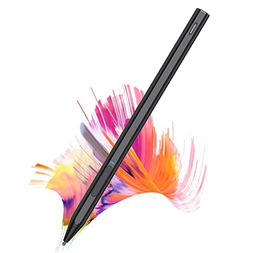 Image of ZELAXY Stylus Pen for Surface, Compatible with Microsoft Surface Pro X/9/8/7/6/5/4/3/Surface Laptop 5/4/3/2/1/go 3/2/1/Book 2/1/Studio, Magnetic Adsorption, Palm Rejection Stylus Pen- Black
