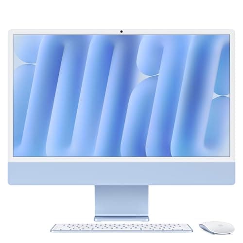 Image of Apple iMac All-in-One Desktop Computer with M4 chip with 8-core CPU and 8-core GPU: Built for Apple Intelligence, 24-inch Retina Display, 16GB Unified Memory, 256GB SSD Storage; Blue