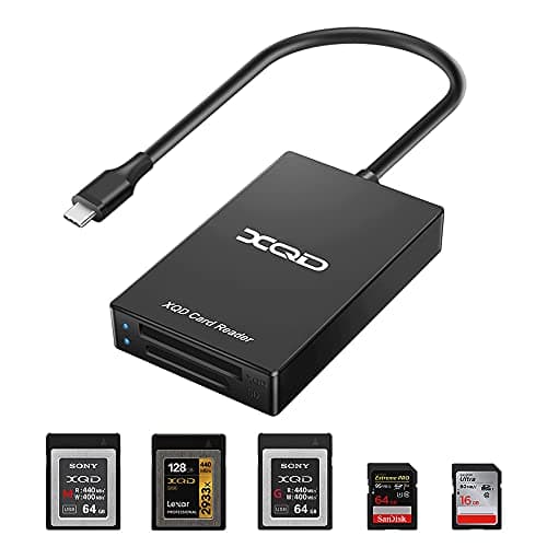 Image of Rocketed C Type XQD/SD Card Reader Dual Slot Memory Card Reader, Compatible with Sony G/M Series, Lexar USB Mark Card, SD Card/SDHC Card for Windows/Mac OS