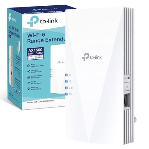 Image of TP-Link RE500X WiFi 6 AX1500Mbps, WiFi Extender Booster, Internet Booster, Gigabit Ethernet Port, WiFi Booster Range Extender, EasyMesh, Access Point, WiFi Repeater, App Control Easy Setup, UK Plug
