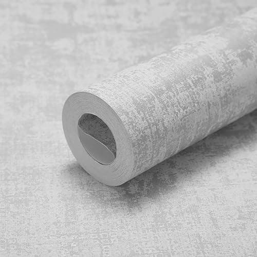 Image of Anttyscar Industrial Textured Concrete Effect Grey Wallpaper Decorative Luxury Wall Paper with Distressed Pattern, Textured Finish & Metallic Detailing for Living Room, Bedroom, Fireplace