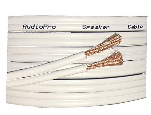 Image of AudioPro Speaker Cable Wire 13 AWG (2 x 234 Strands) Select 25m or 50m Reel Colour White/Clear Transparent HiFi Home Audio Surround Sound etc (25m Reel, White)