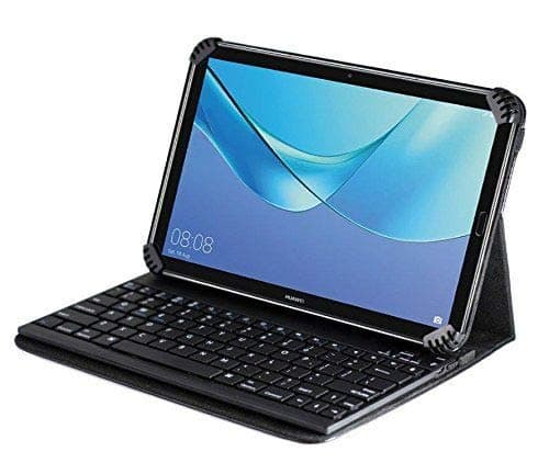 Image of Navitech Folding Leather Folio Case Cover & Stand With Removable Bluetooth Keyboard Compatible With The Huawei Mediapad M5 8” | Huawei MediaPad M3 8" Lite Tablet