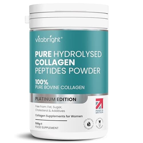 Image of Bovine Collagen Powder 500g | 50 Servings | Highly Bioavailable Hydrolyzed Collagen Supplements for Women | Bovine Pure Peptides Powder High Strength Supplements for Women & Men | VitaBright