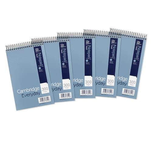 Image of Cambridge Reporter's Notebook (Pack of 5) Compact wirebound notepad with 80 sheets (160 Pages), Ruled and Perforated