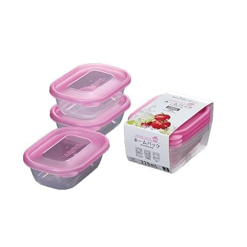 Image of 3pc Pink Food Storage Set (220ml) Made in Japan – Microwave & Freezer Safe Small Snack Box Tubs with Lids – BPA Free Stackable Mini Containers for School Lunch, Baby Food, Meal Prep & Sauces