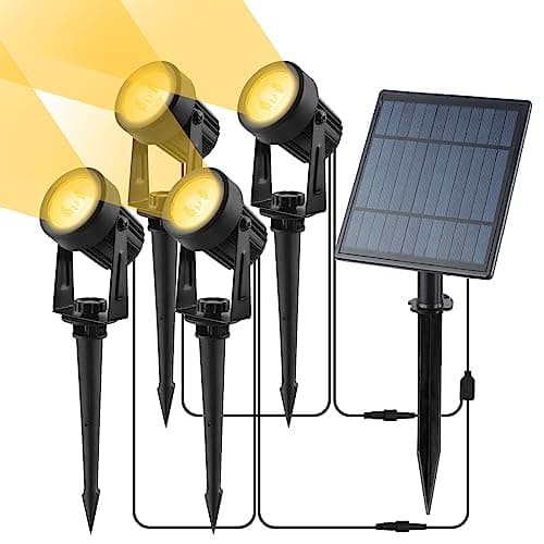 Image of CORESLUX Solar Garden Spotlights, 4-in-1 Landscape Spotlight, 3000K Warm White Waterproof Outdoor Uplighters for Garden, Driveway, Pathway, Pool Area, Halloween Christmas Decorations.