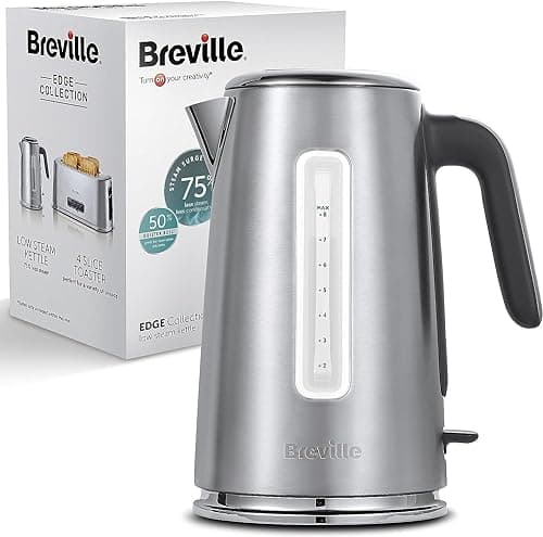 Image of Breville Edge Low Steam Kettle | 1.7L | 3KW Fast Quiet Boil Kettle | Energy Efficient | Brushed Stainless Steel [VKT236]