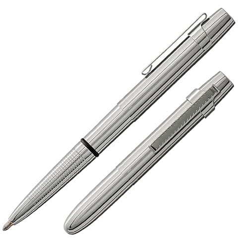 Image of Fisher Space Pen Bullet Pen - 400 Series -X-Mark Flat Cap Chrome w/Clip - Gift Boxed