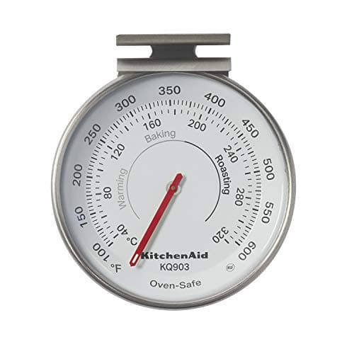 Image of KitchenAid KQ903 3-in Analog Dial Oven/Appliance Thermometer, TEMPERATURE RANGE: 100F to 600F, Stainless Steel
