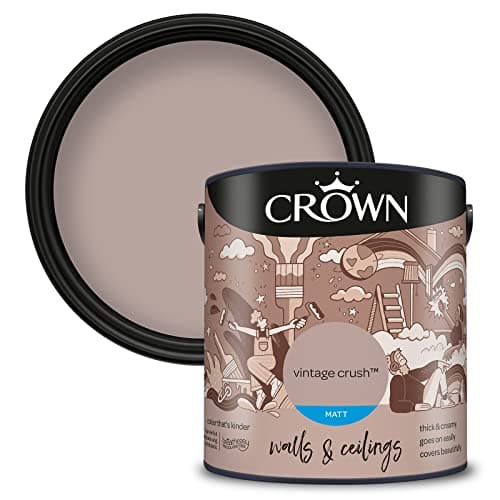 Image of CROWN Vintage Crush - Matt Emulsion Paint - Water Based, Quick Dry - Warm Mocha Paint for Walls & Ceilings - 2.5L