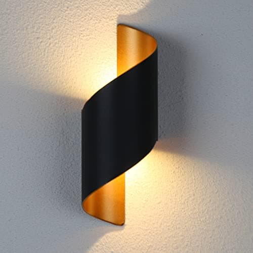 Image of Chrasy LED Wall Lights 10W Indoor Outdoor Lamp 3000K Warm White Aluminium LED Sconce IP65 Waterproof Up and Down Wall Wash Lights for Living Room, Bedroom, Hallway, Porch, Garden, Patio (Black)
