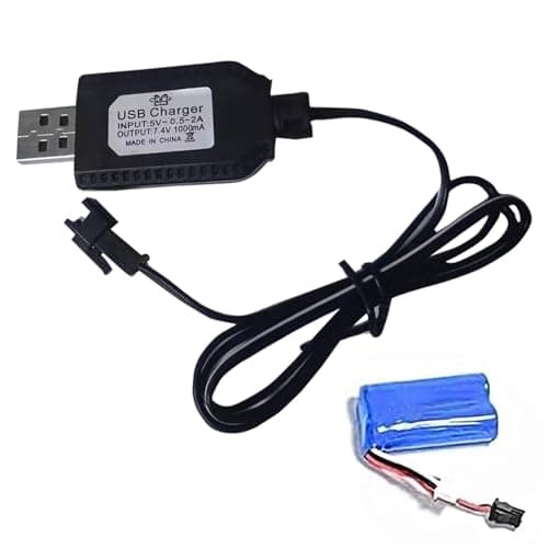 Image of Lithium Battery Charger - Drone Battéry Chargér | RC Airplane Lithium | USB Charger For RC With SM-2P Connector | Portable Charging Cable For Toy Battery With Indicator Light Design