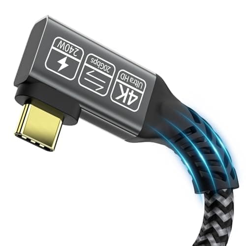 Image of CAKOBLE Cable usb c to usb c 1m,USB 3.2 Gen2 data transfer cable type c,20 Gbps 240w usbc,4K@144Hz usb c video cable For iPhone 16 MacBook Pro,Samsung Galaxy 24,right angle usb c cable
