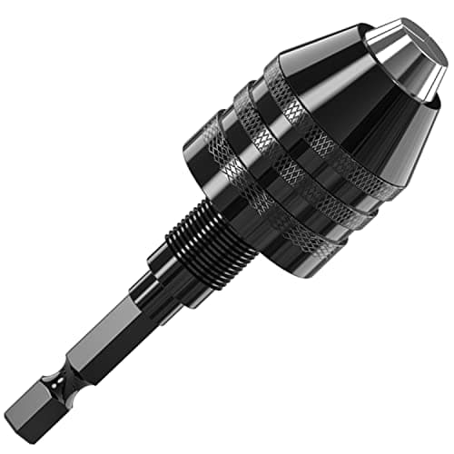 Image of 0.3-6.5mm Keyless Drill Chuck Conversion Tool Adapter, Mellbree Drill Chuck Quick Change Converter Screwdriver Driver Adapter with 1/4'' Hex Shank