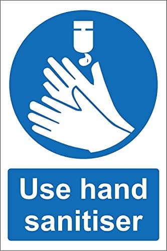 Image of Use Hand Sanitiser safety sign - 1.2mm Rigid plastic 150mm x 100mm