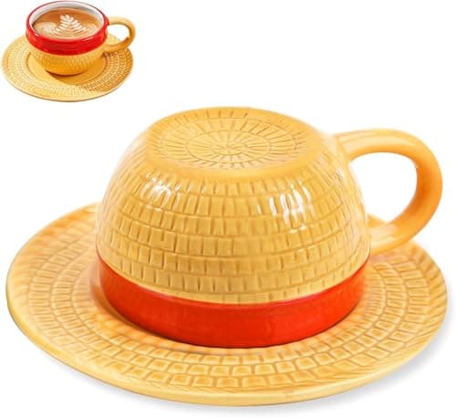 Image of parknshop Coffee Cup, Ceramic, 250ml, Luffy Straw Hat Design, One Piece Themed Gift