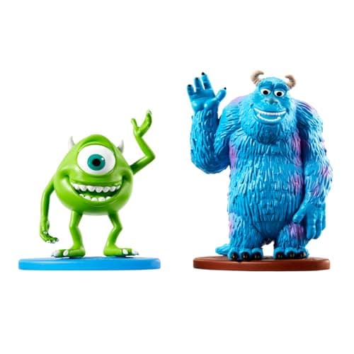 Image of Set of Figures Inspired by Disney Pixar Monsters Inc Movie ~ Mike and Sulley Character Figures with Base ~ Great for Imaginative Play and Stocking Stuffers