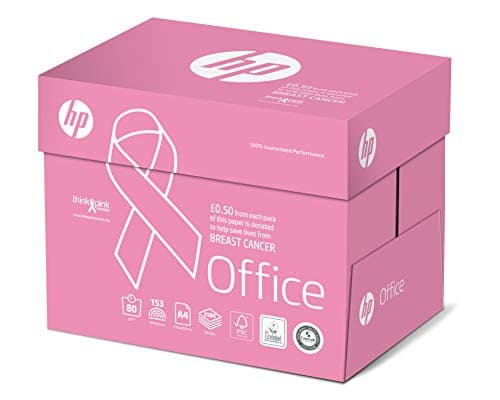 Image of HP Office FSC3 Pink Ream A4 210x297mm 80gsm 500sh/PK 5pk/BX (White Paper)