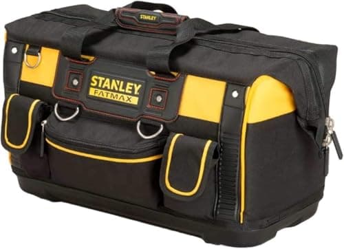 Image of STANLEY FATMAX Open Mouth Rigid Tool Bag with Storage Compartment, Multi-Pockets Storage Organiser, 20 Inch, FMST1-71180, Black