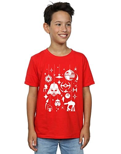 Image of Star Wars Boys Christmas Decorations T-Shirt 7-8 Years Red