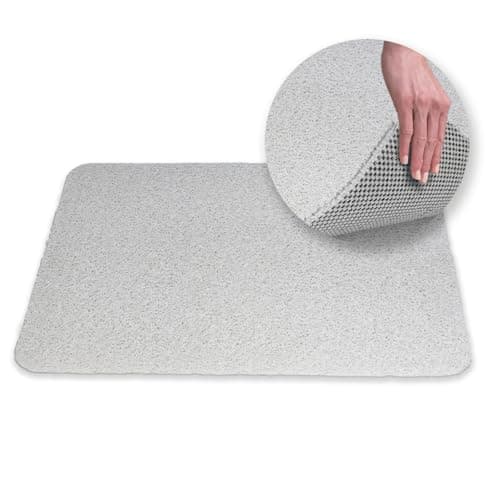 Image of JML Bath Mat Non Slip Anti Mould - Bathroom Mats for Inside the Bath or Shower - Quick Dry Soft Bathmat lets Water Pass Through (White, 60 x 40 cm (Rectangular))