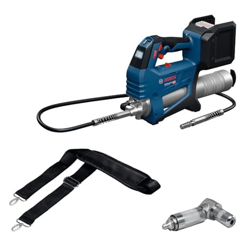 Image of Bosch Professional 18V System Cordless Grease Gun GFP 18V-10 (max. Operating Pressure 10,000 psi, max. Flow Rate up to 320g /min., incl. 90° Coupler, Shoulder Strap)