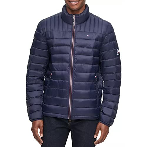 Image of Tommy Hilfiger Men's Lightweight Down Alternative Packable Puffer Jacket Coat, Midnight, XXL