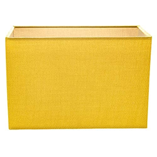 Image of Contemporary and Stylish Mustard/Ochre Linen Fabric Rectangular Lamp Shade for Wall Ceiling or Table - 29cm Length 60w Maximum Suitable for The Home or Commercial Usage by Happy Homewares