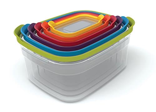 Image of Joseph Joseph 81009 Nest Storage Plastic Food Storage Containers Set with Lids Airtight Microwave Safe, 12-Piece