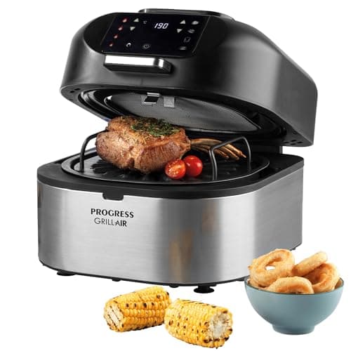 Image of Progress EK4549P Air Fryer Health Grill – GrillAir 5 In 1 Cooking Functions, XL 5.2 L, Oil-Free Healthy Digital Multicooker Oven, Smokeless Electric Grilling, Non-Stick Fry/Roast/Bake/Grill/Dehydrate