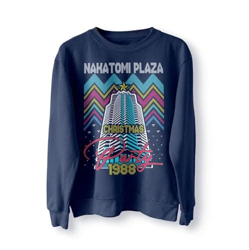 Image of BlackMacaw Nakatomi Plaza Party 1988 Christmas Jumper, Ugly Sweater, Christmas Sweatshirt, Xmas Funny 80's Die Movie Bruce_NAVY_M