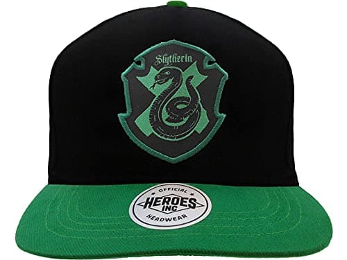 Image of Heroes Inc Hogwarts Slytherin Badge Snapback Cap Black/Green
