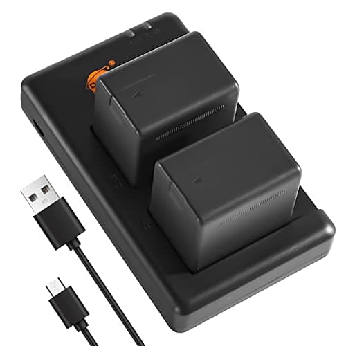 Image of DSTE 2PCS VW-VBT380 VBT380 (3860mAh/3.7V) Battery Charger Set Compatible for Panasonic HC-V210, HC-V520, VW-BC10E, HC-W580, HC-V750, HC-WX970, HC-V710, HC-V720