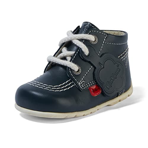 Image of Kickers Unisex Baby Kick Hi Ankle Boots with Zip | Extra Flexibility For | Easy On And Off, Navy, 1 UK Child