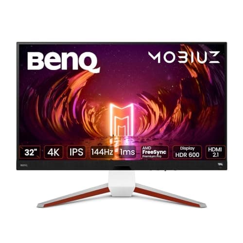 Image of BenQ MOBIUZ EX3210U 4K Gaming Monitor (32 inch, IPS, 144 Hz, 1ms, HDR 600, HDMI 2.1, 48 Gbps full bandwidth, VRR compatible for PS5, remote control)