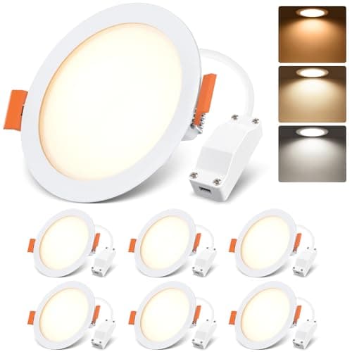 Image of LVWIT Bathroom Spot Lights Ceiling,6W Led Recessed Ceiling Lights, Led Panel Lighting,6W Round Panel Light,600LM,3000K,4000K,6500K, Downlights spotlights for Ceiling(6PCS)