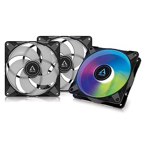 Image of ARCTIC P14 PWM PST A-RGB (3 Pack) - PC Fan, 140mm Fan, PC Case Fan, Optimised for Static Pressure, Semi-Passive: 200-1900 rpm (0 rpm <5%), 5V 3 Pin A-RGB LED - Black