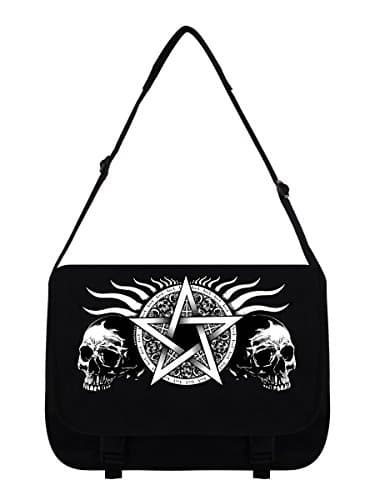 Image of Grindstore Skull Pentagram Messenger Bag Black 38x33x11cm